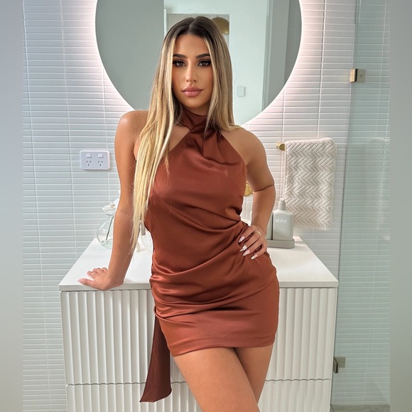 Nookie Entice Mini Dress in Mocha, NWT, Small - Picture 7 of 8